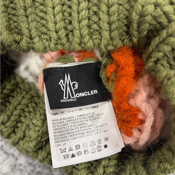 EUC Moncler Pink, Orange, and Green Knit Wool Beanie - Picture 3 of 4